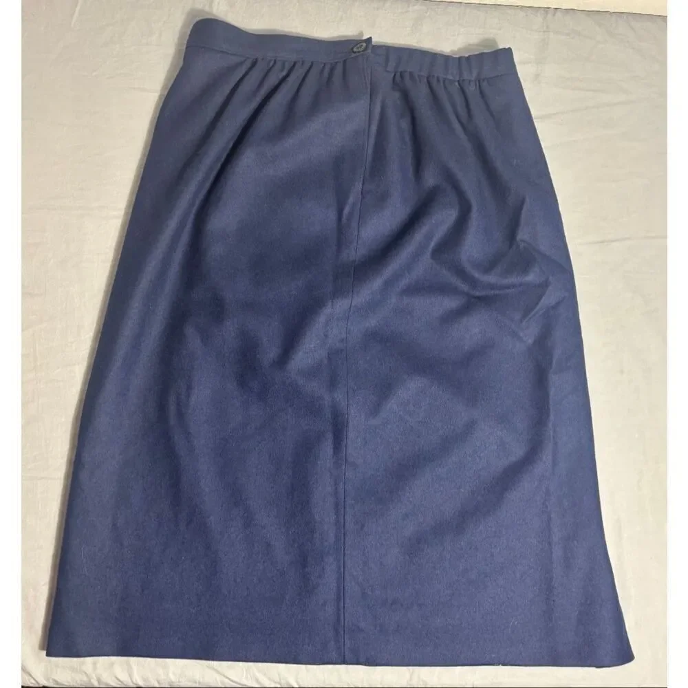 Vintage Pendleton Skirt Womens Size 12 Blue High Rise Straight Granny